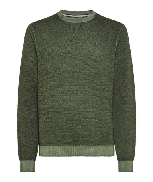 SUN68 MAGLIA ROUND VINTAGE K43128 VERDE