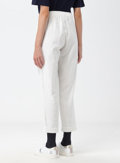 SUN68 PANTALONI CORDUROY CON COULISSE P43203 BIANCO