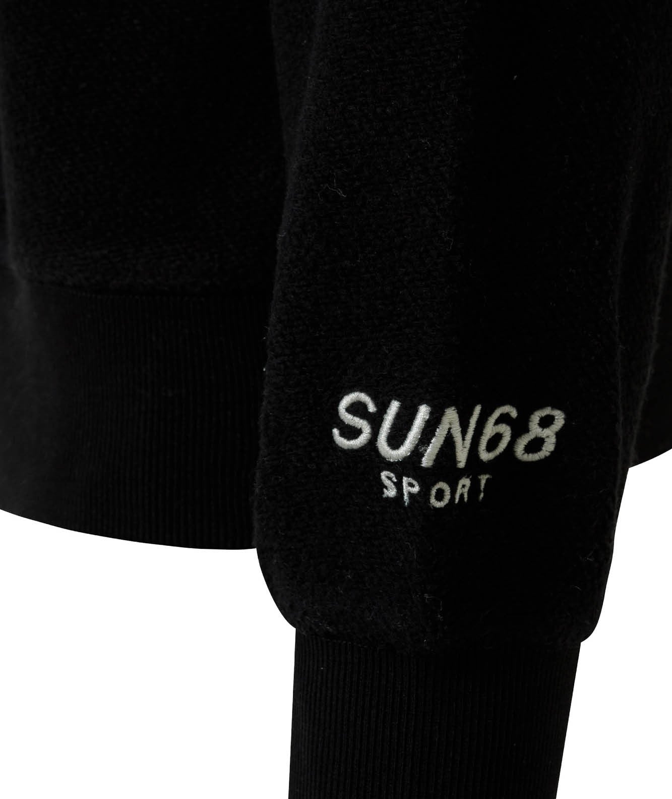 SUN68 FELPA CON CAPPUCCIO COTONE FELPATO F43172 NERO