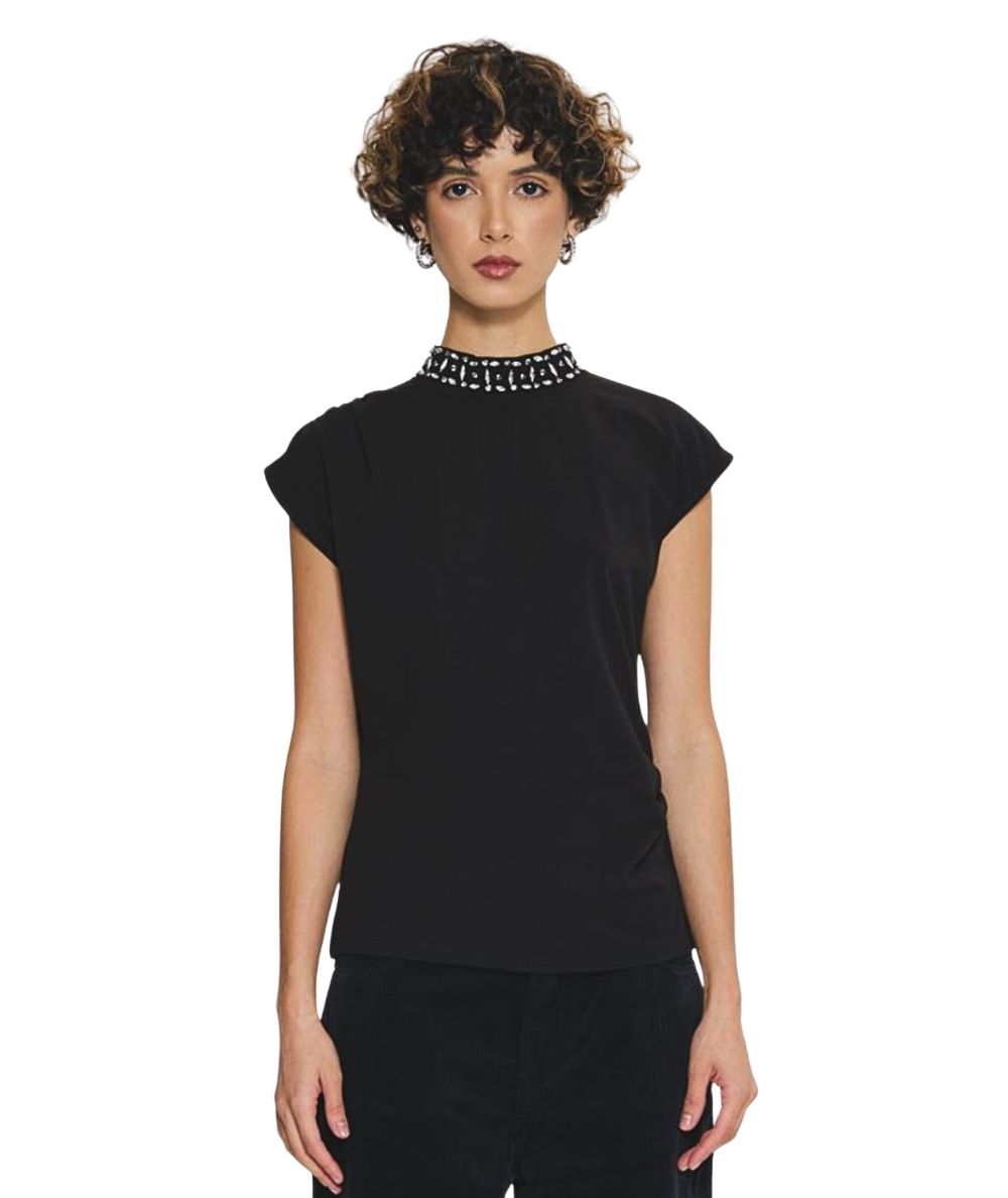 Kaos Jeans Top con Applicazioni RIJDK004 Nero