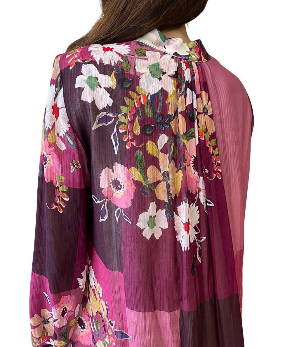 SHIRTAPORTER Abito Corto Mix Fantasia Bouquet DR3701CRP