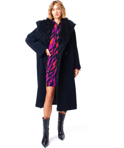 MAX MARA STUDIO CAPPOTTO MIDI IN BEAVER DI LANA VERVE NERO