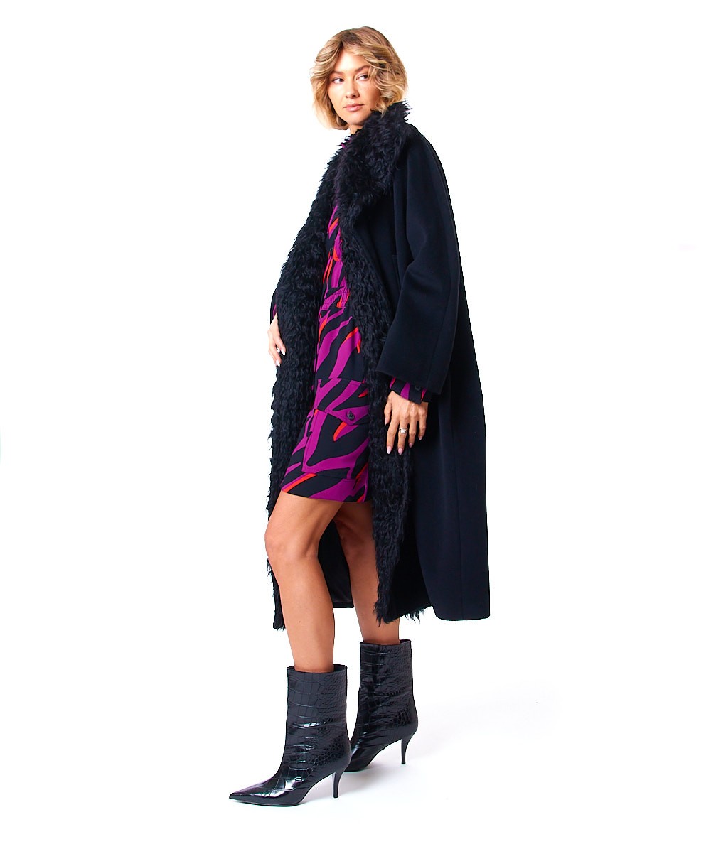 MAX MARA STUDIO CAPPOTTO MIDI IN BEAVER DI LANA VERVE NERO