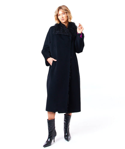 MAX MARA STUDIO CAPPOTTO MIDI IN BEAVER DI LANA VERVE NERO