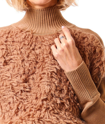 MAX MARA STUDIO DOLCEVITA BOXY IN MISTO MOHAIR GOCCIA CAMMELLO