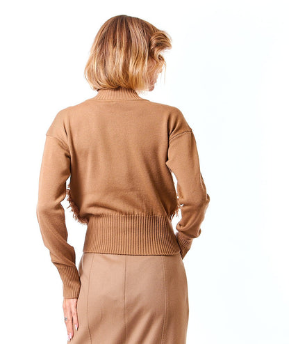 MAX MARA STUDIO DOLCEVITA BOXY IN MISTO MOHAIR GOCCIA CAMMELLO