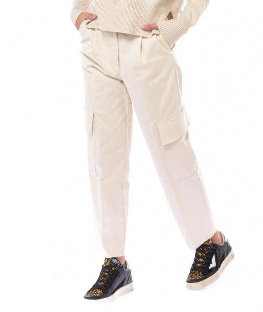 KAOS FASHION PANTALONE CARGO PI1MR002 BIANCO LATTE