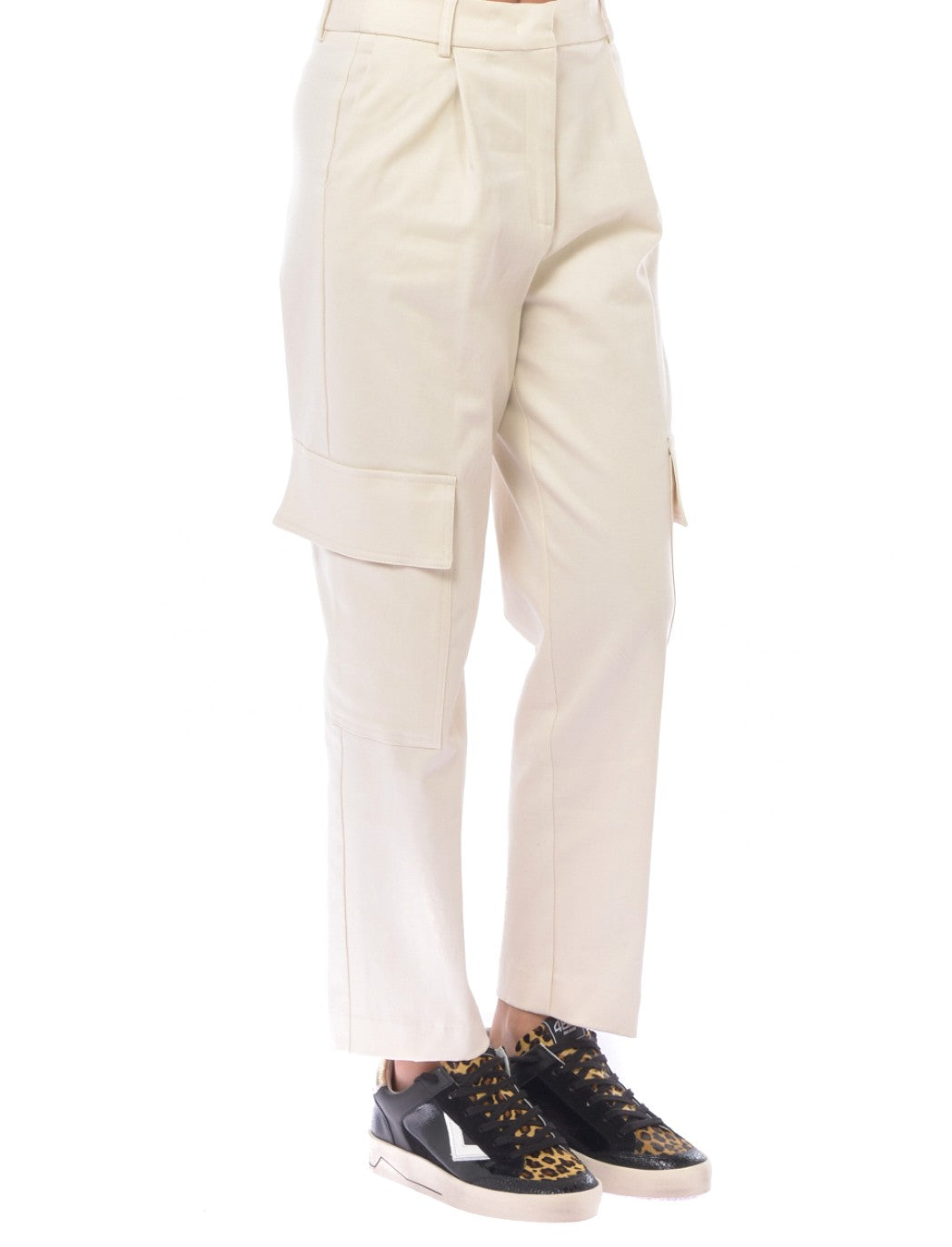 KAOS FASHION PANTALONE CARGO PI1MR002 BIANCO LATTE