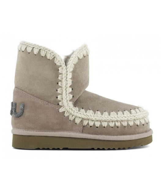 MOU STIVALI IN PELLE SCAMOSCIATA GLITTER LOGO ESKIMO 18 MU.FW101050A GRIGIO ELEFANTE