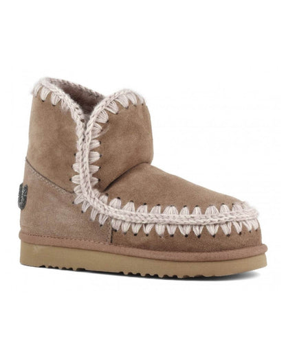 MOU STIVALI IN PELLE SCAMOSCIATA GLITTER LOGO ESKIMO 18 MU.FW101050A ROSA MARRONE