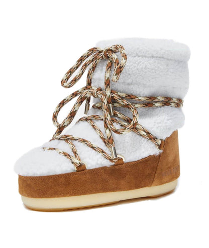 MOON BOOT STIVALE BASSO IN SHEARLING LAB69 ICON LIGHT LOW 14600700 BIANCO NOCCIOLA