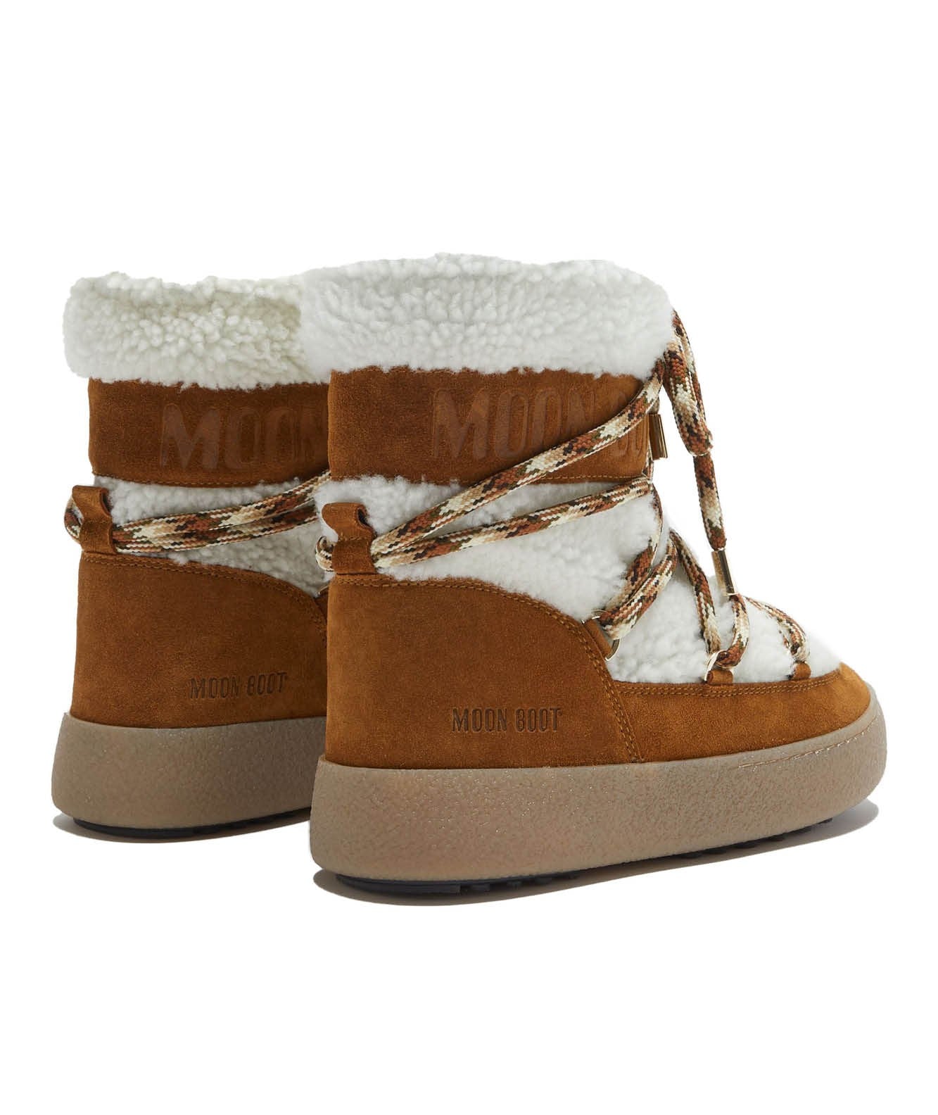 MOON BOOT STIVALE BASSO IN SHEARLING LTRACK TUBE 24500500 BIANCO NOCCIOLA