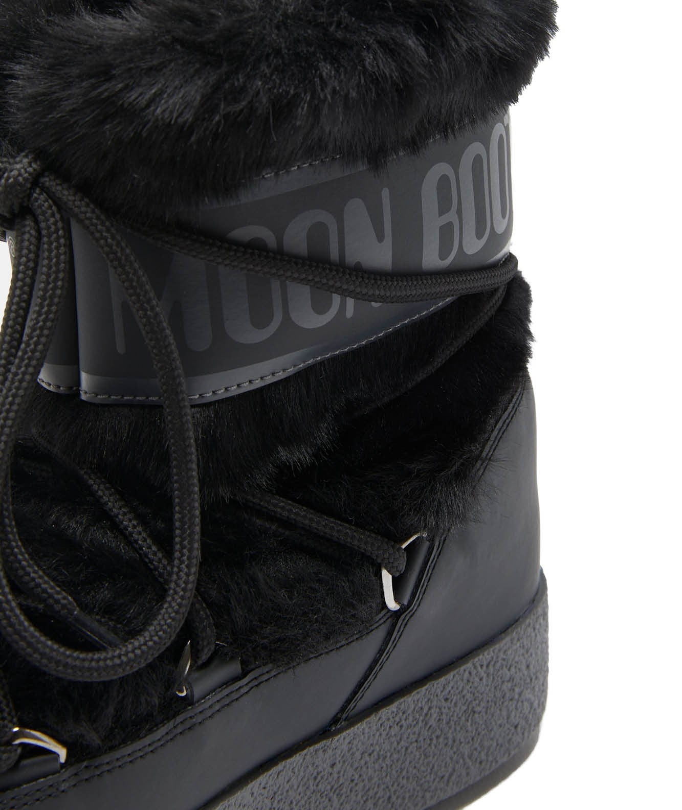 MOON BOOT STIVALE BASSO IN ECOPELLICCIA LTRACK TUBE FAUX FUR 24501300 NERO