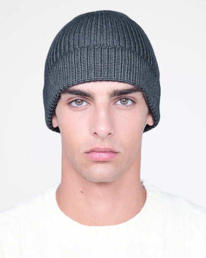 FILIPPO DE LAURENTIIS CAPPELLO IN LANA MERINO HATWG/WM5PV BLU ASFALTO