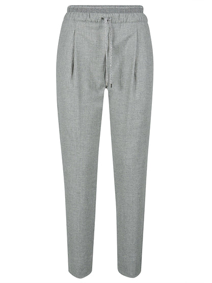 D.EXTERIOR PANTALONE MICROGESSATO CON DETTAGLI IN LUREX 57841 GRIGIO