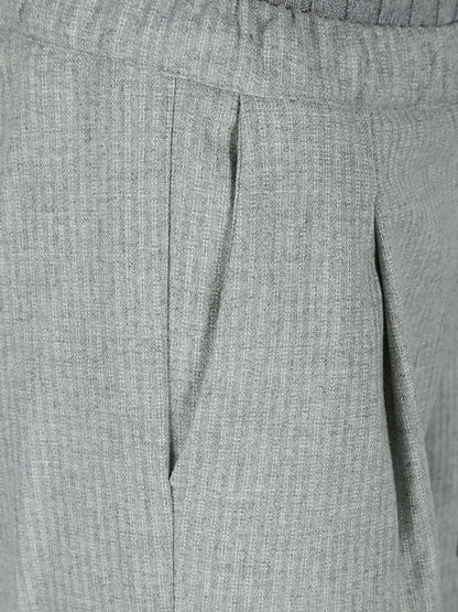 D.EXTERIOR PANTALONE MICROGESSATO CON DETTAGLI IN LUREX 57841 GRIGIO