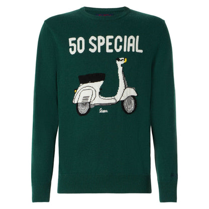 MC2 SAINT BARTH MAGLIONE CON RICAMO 50 SPECIAL VESPA HERON VERDE