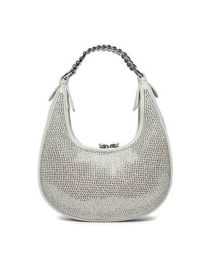 PINKO BORSA MINI BRIOCHE HOBO CON STRASS 101433 GRIGIO CHIARO