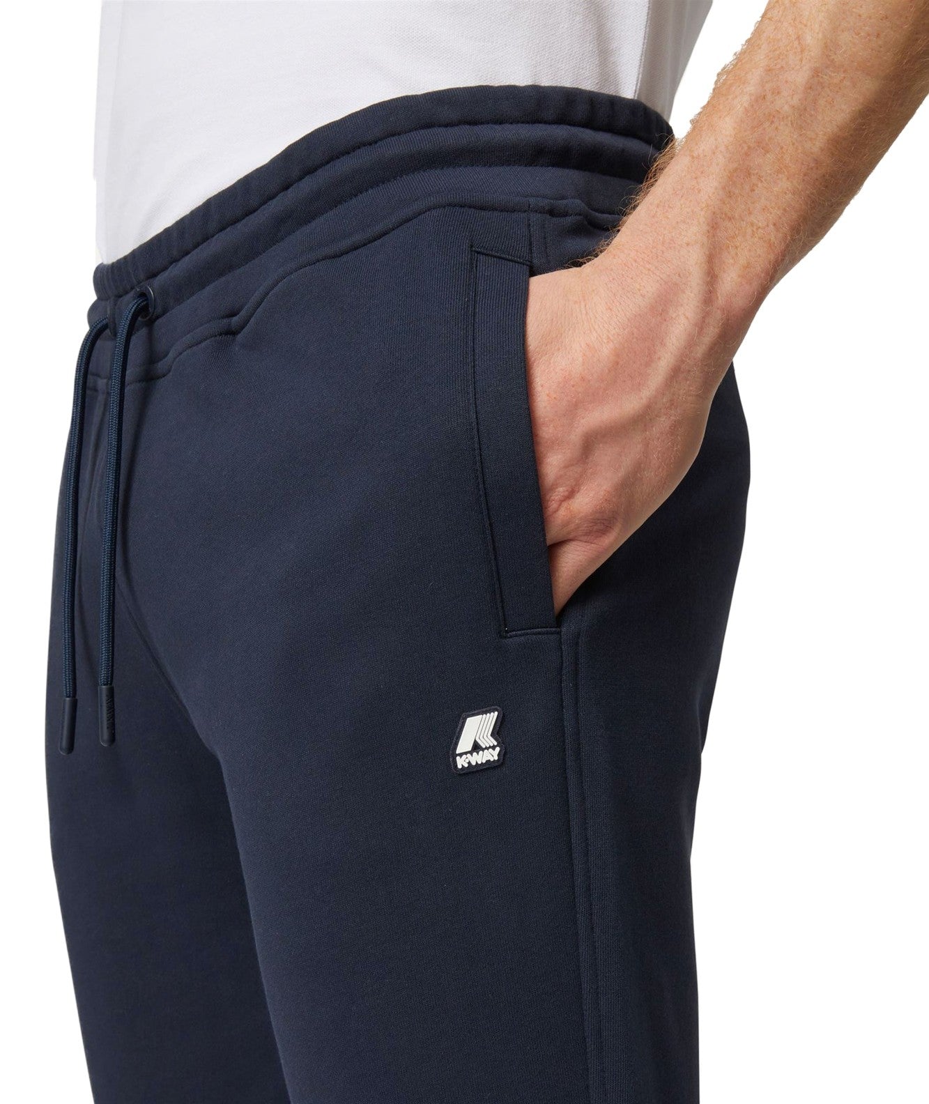 K-WAY PANTALONE DA JOGGING IN FELPA NON GARZATA MICK K7118SW BLU SCURO