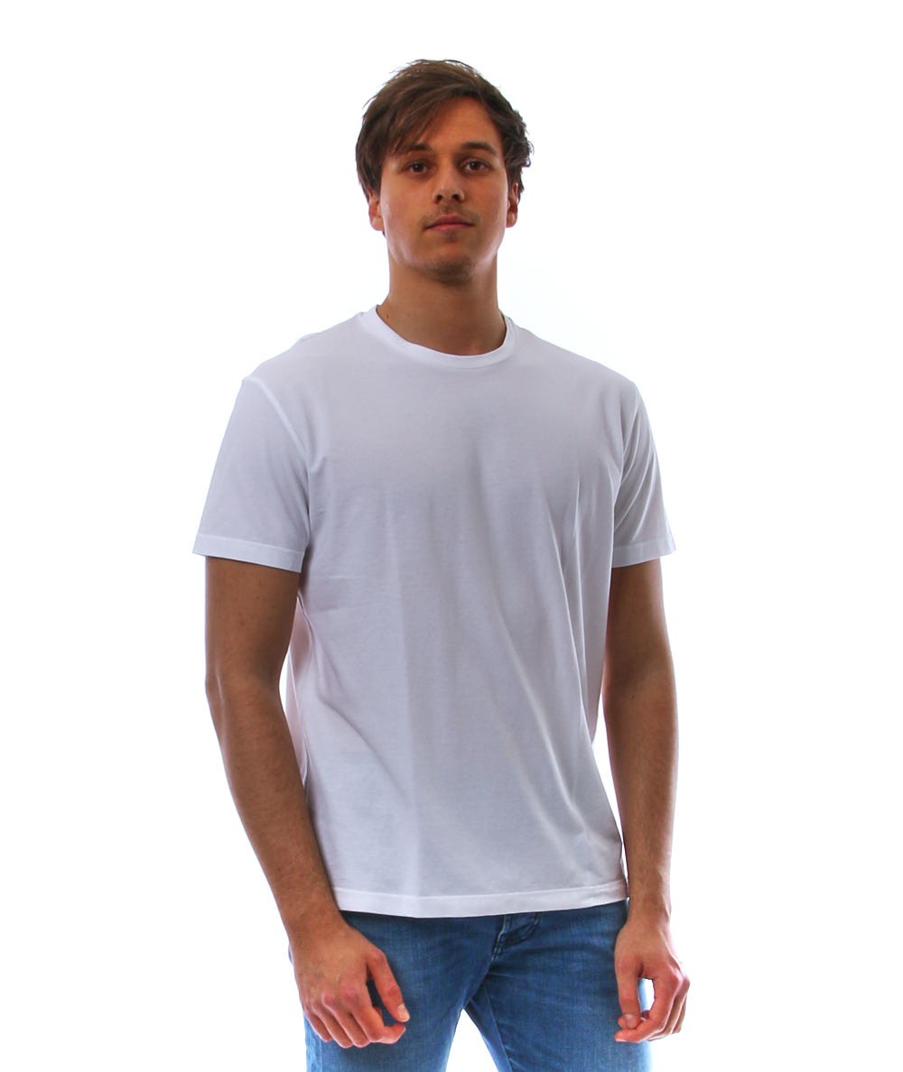 MONDRIAN GRAN SASSO CREW NECK T-SHIRT IN SCOTTISH THREAD 60133 WHITE