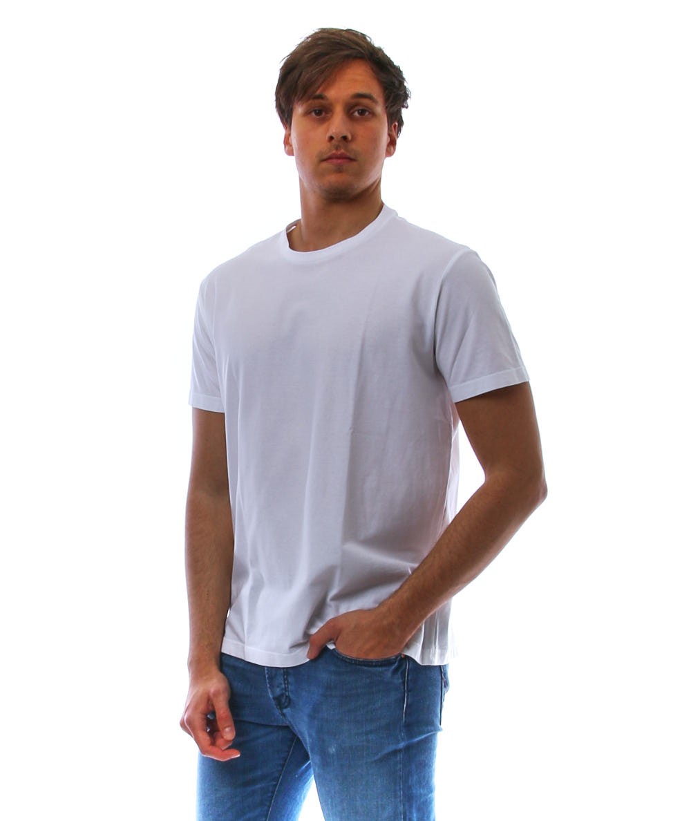 MONDRIAN GRAN SASSO CREW NECK T-SHIRT IN SCOTTISH THREAD 60133 WHITE