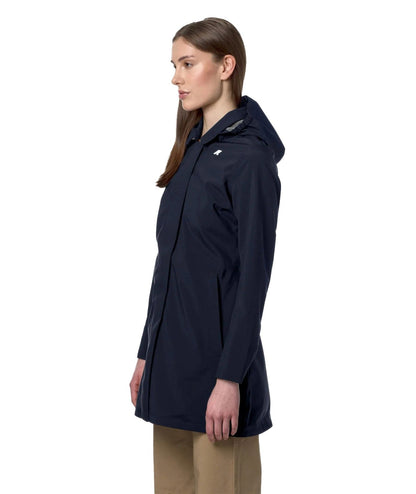 K-WAY TRENCH CON CAPPUCCIO RIMOVIBILE MATHY K7127JW BLU SCURO