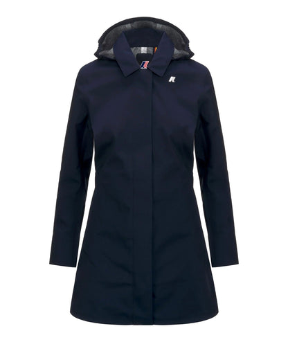 K-WAY TRENCH CON CAPPUCCIO RIMOVIBILE MATHY K7127JW BLU SCURO