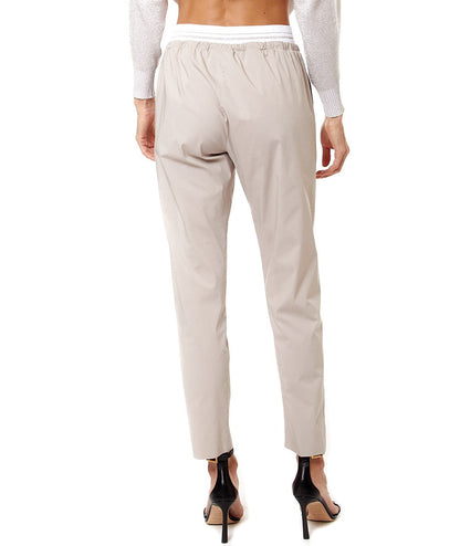 D.EXTERIOR PANTALONE JOGGING IN POPELINE 58589 BEIGE