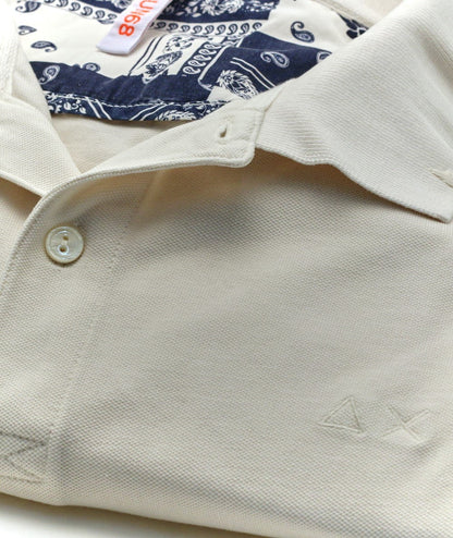 SUN68 POLO COLD DYE DETAILS EL. A34104 BIANCO