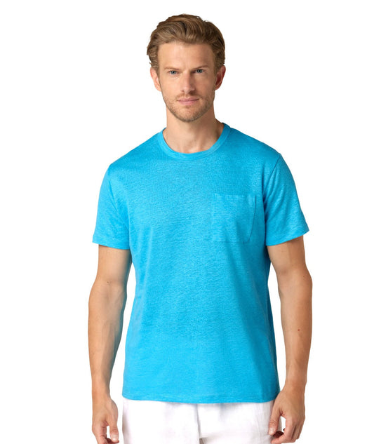 MC2 SAINT BARTH T-SHIRT ECSTASEA IN LINO 04219D AZZURRO