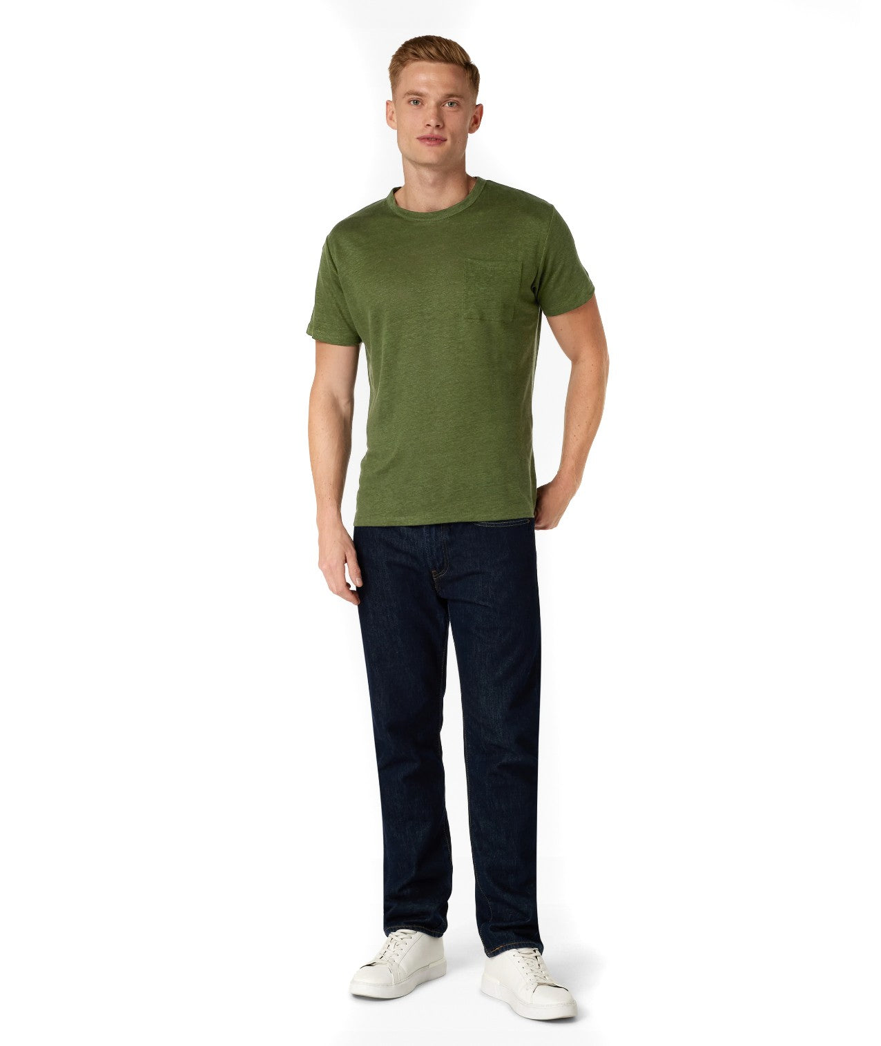 MC2 SAINT BARTH T-SHIRT ECSTASEA IN LINO 00513D VERDE MILITARE