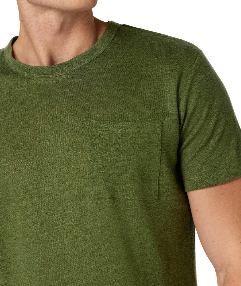 MC2 SAINT BARTH T-SHIRT ECSTASEA IN LINO 00513D VERDE MILITARE