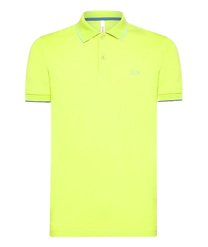 SUN68 POLO CON PROFILO SOTTILE SUL COLLETTO A34113 LIME