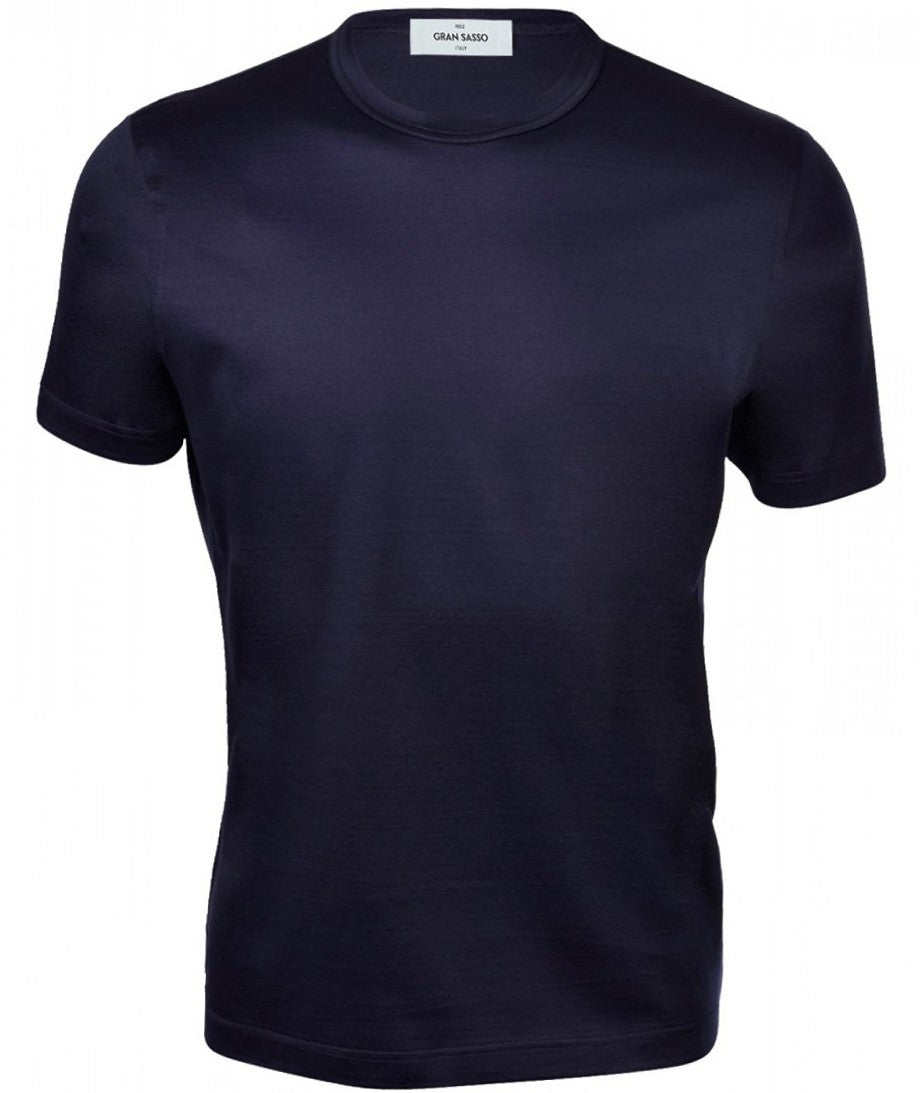 MONDRIAN GRAN SASSO T-SHIRT GIROCOLLO IN FILO DI SCOZIA 60133 BLU