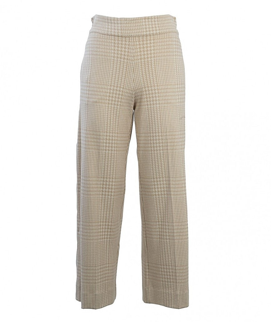 D.EXTERIOR PANTALONE ELASTICIZZATO PRINCIPE DI GALLES 57721 BIANCO/BEIGE