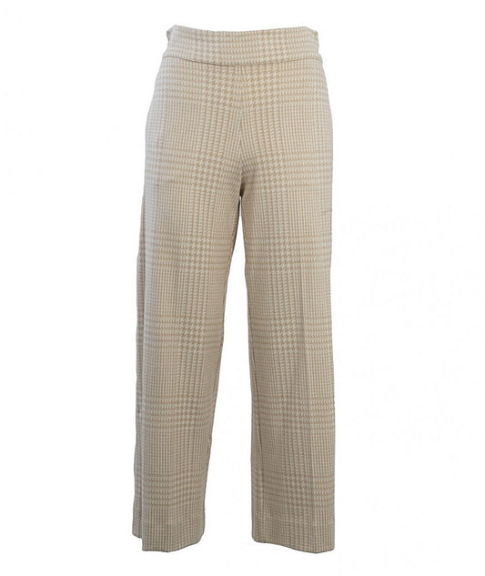 D.EXTERIOR PANTALONE ELASTICIZZATO PRINCIPE DI GALLES 57721 BIANCO/BEIGE