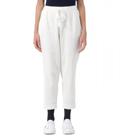 SUN68 PANTALONI CORDUROY CON COULISSE P43203 BIANCO