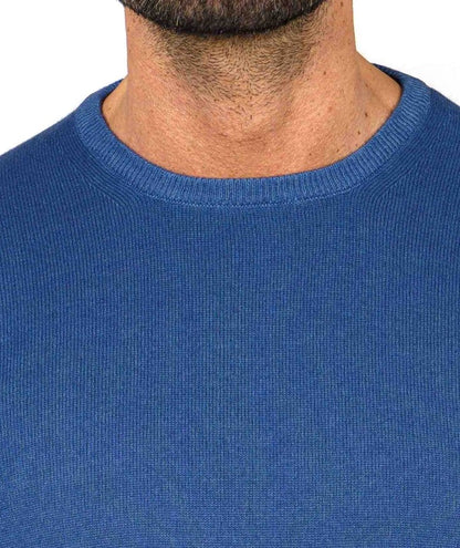 FILIPPO DE LAURENTIIS MAGLIA GIROCOLLO IN MISTO LANA MERINO E CASHMERE GC1ML/WSC12V BLU AVIO