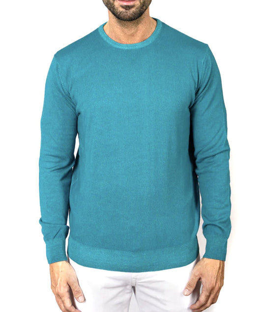 FILIPPO DE LAURENTIIS MAGLIA GIROCOLLO IN MISTO LANA MERINO E CASHMERE GC1ML/WSC12V BLU OTTANIO