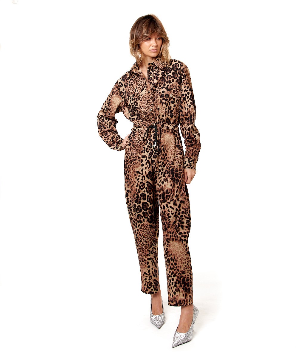 SHIRTAPORTER TUTA LUNGA CON BOTTONI JU3133 ANIMALIER