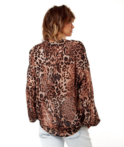 SHIRTAPORTER CAMICIA CON TASCHE SH3130CHIF ANIMALIER