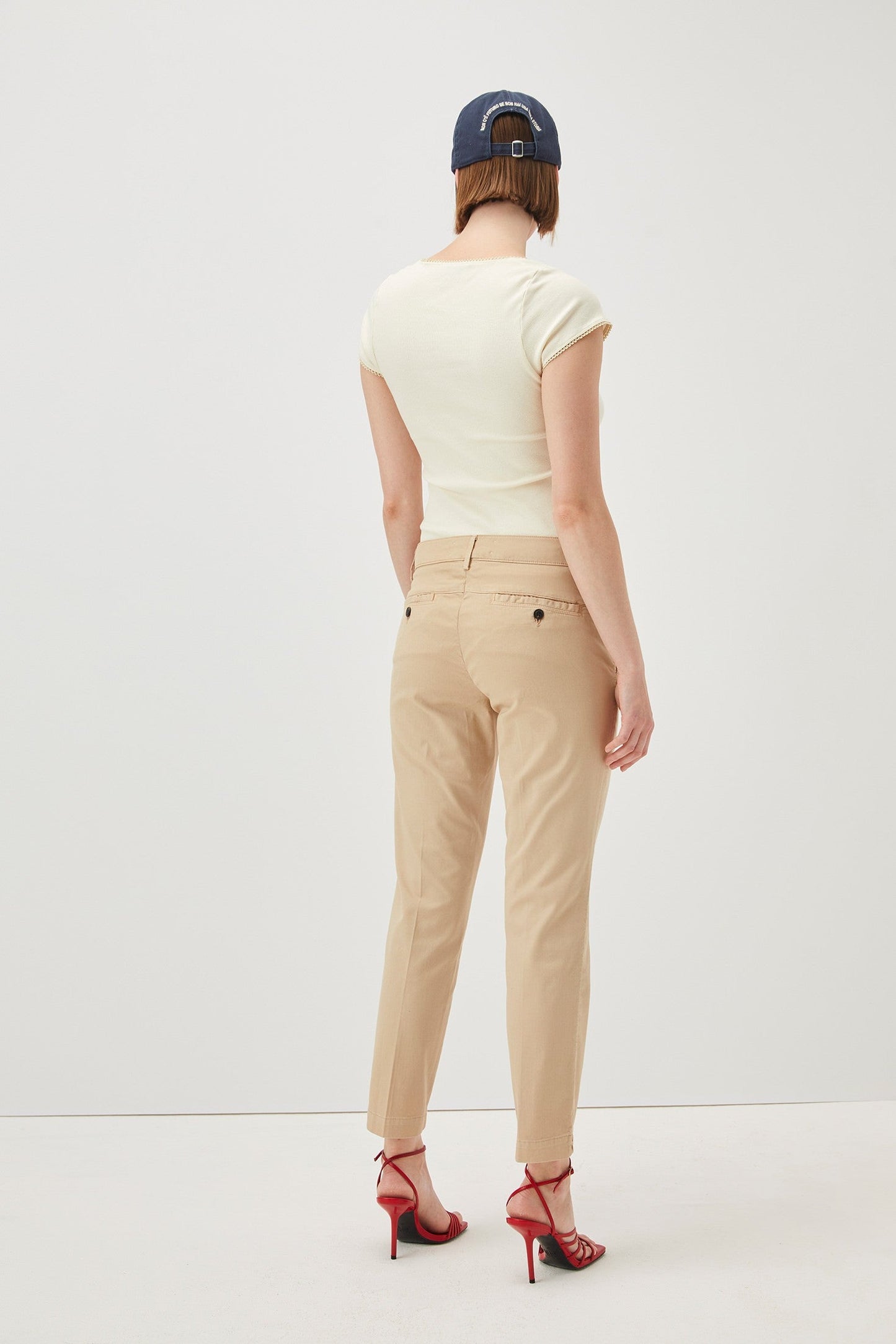 ROY ROGER'S PANTALONE FLOW IN GABARDINA RND057P3810127 BEIGE