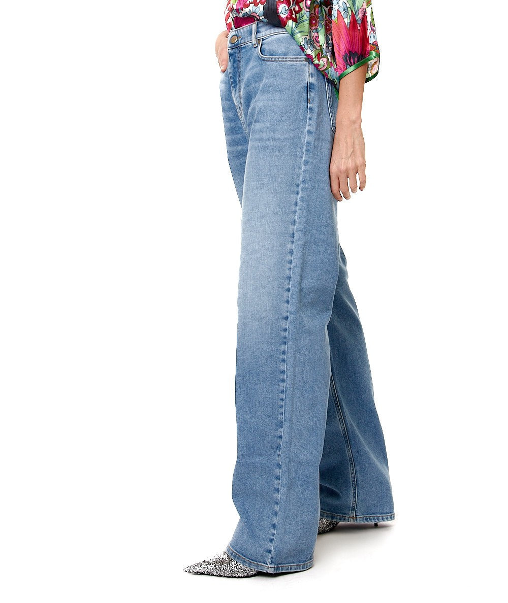 MAX MARA STUDIO JEANS WIDE LEG GINETTA DENIM CHIARO