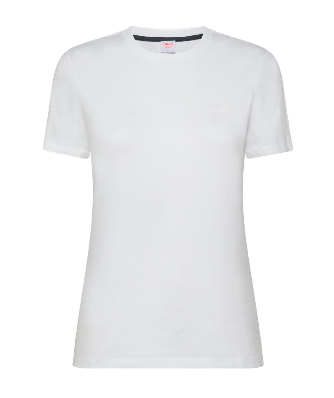 SUN68 T-SHIRT GIROCOLLO IN COTONE ROUND NECK T34244 BIANCO