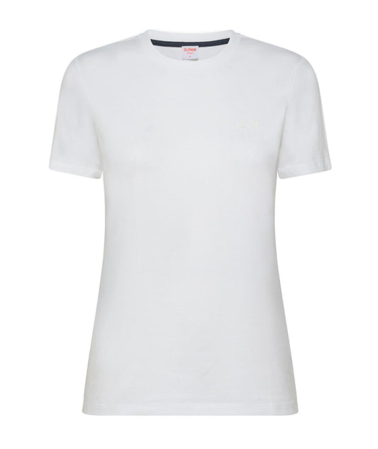 SUN68 T-SHIRT GIROCOLLO IN COTONE ROUND NECK T34244 BIANCO