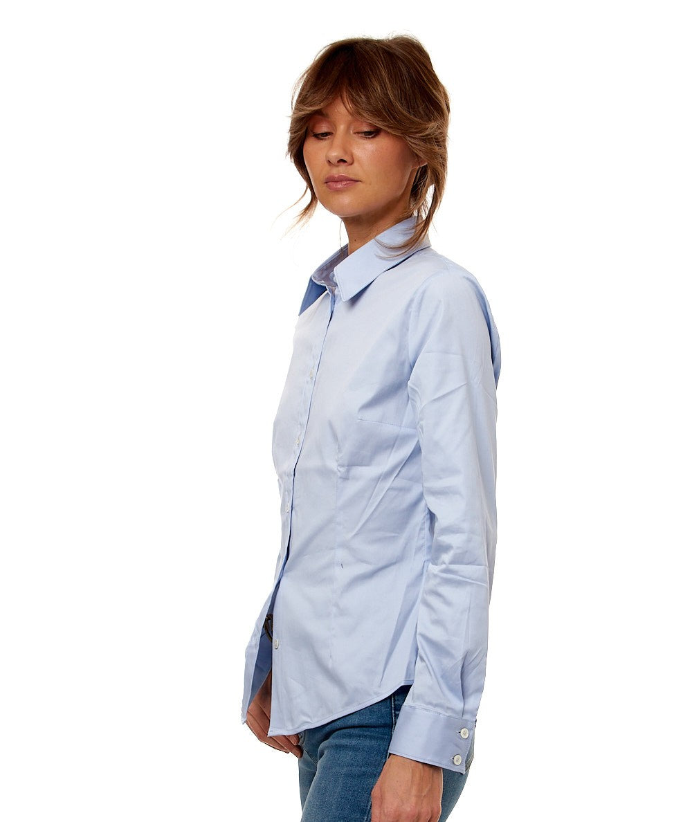 MONDRIAN VENEZIA CAMICIA SLIM FIT IN POPELINE AZZURRO