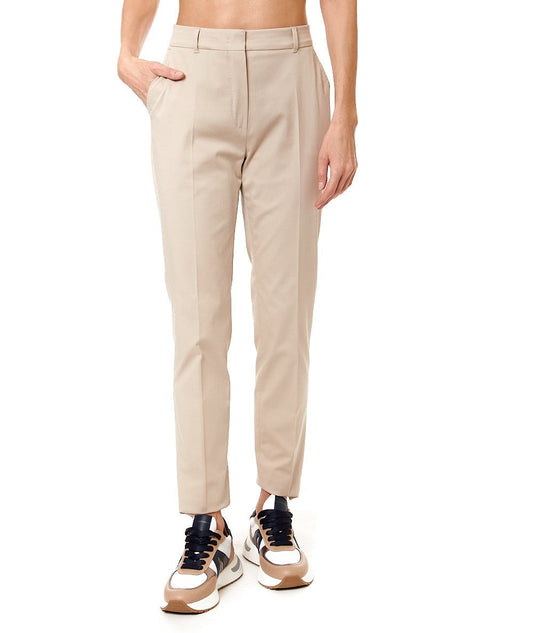 MAX MARA STUDIO PANTALONE A SIGARETTA STEMMA BEIGE