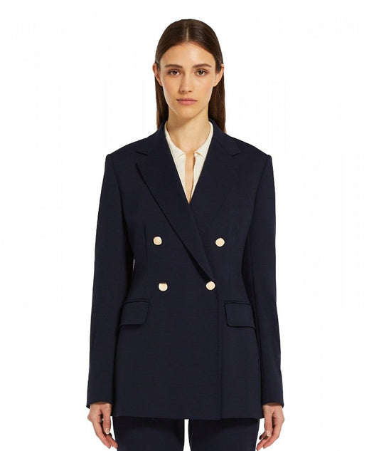 MAX MARA STUDIO GIACCA DOPPIOPETTO IN JERSEY TATIANA BLU