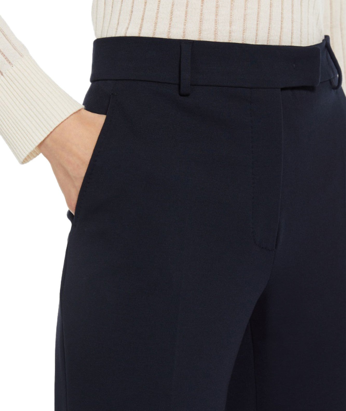 MAX MARA STUDIO PANTALONE PUNTO MILANO ANANAS BLU SCURO