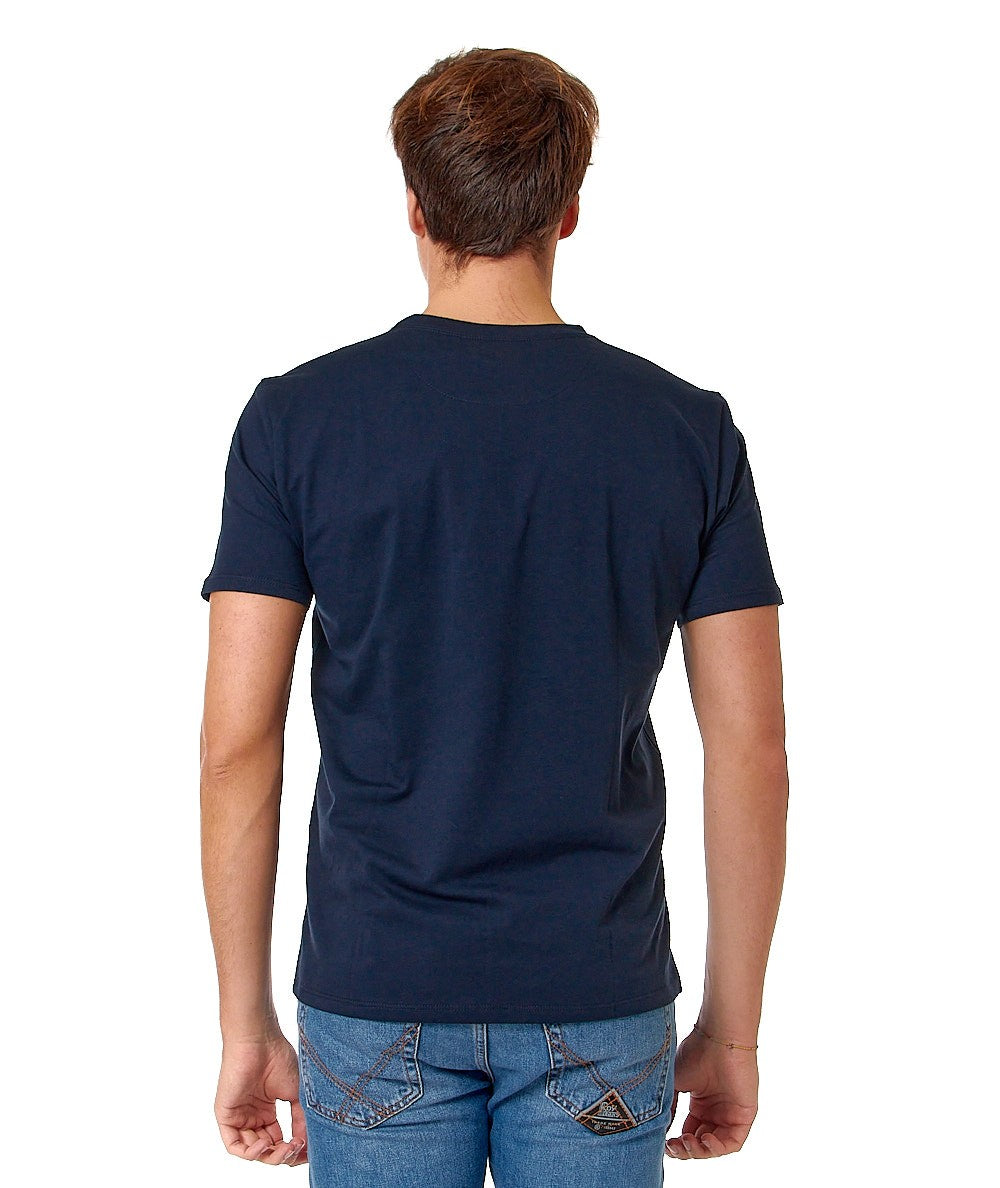 BOB T-SHIRT IN COTONE CON TASCHINO POCKET BLU